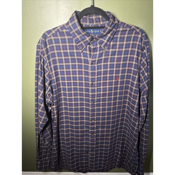 Polo Ralph Lauren Button Down Men’s Large Plaid Classic Fit Long Sleeve - Picture 1 of 4